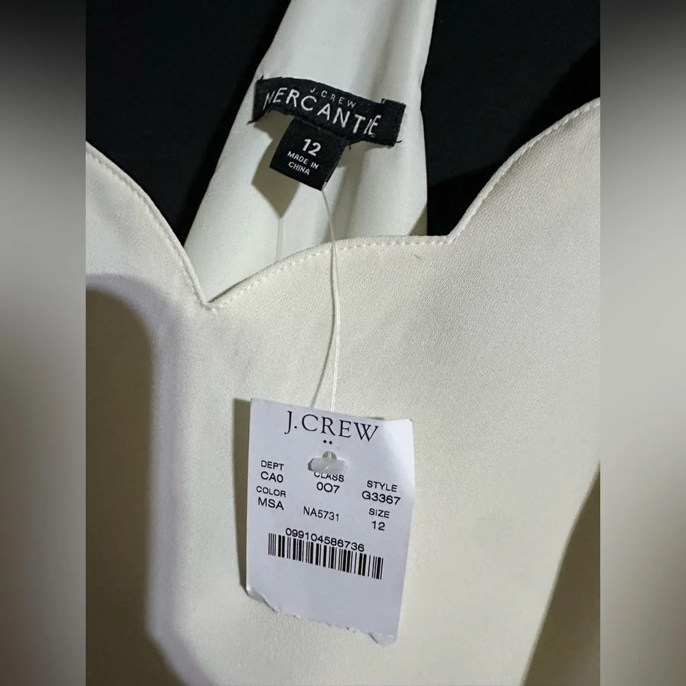 NEW J.Crew Scalloped Camisole Tank Top Ivory Women’s 12 Feminine Preppy Office